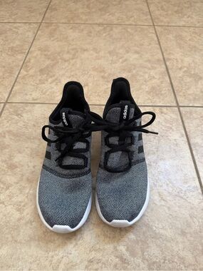 adidas Cloudfoam Black and Gray Knit Athletic Sneakers